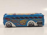 2003 Hot Wheels Work Crewsers Surfin' School Bus Blue Die Cast Toy Car Vehicle