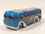 2003 Hot Wheels Work Crewsers Surfin' School Bus Blue Die Cast Toy Car Vehicle