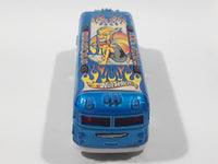 2003 Hot Wheels Work Crewsers Surfin' School Bus Blue Die Cast Toy Car Vehicle