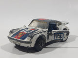 Vintage 1987 Lesney Matchbox Superfast No. 3 Porsche Turbo #14 BOSS White Die Cast Toy Car Vehicle with Opening Doors