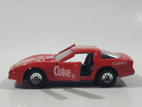 1988 Hartoy Coca Cola Coke Soda Pop Chevrolet Corvette Red Team Turbo Die Cast Toy Car Vehicle with Opening Doors