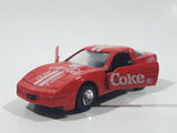 1988 Hartoy Coca Cola Coke Soda Pop Chevrolet Corvette Red Team Turbo Die Cast Toy Car Vehicle with Opening Doors