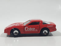 1988 Hartoy Coca Cola Coke Soda Pop Chevrolet Corvette Red Team Turbo Die Cast Toy Car Vehicle with Opening Doors