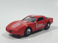 1988 Hartoy Coca Cola Coke Soda Pop Chevrolet Corvette Red Team Turbo Die Cast Toy Car Vehicle with Opening Doors