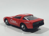 1988 Hartoy Coca Cola Coke Soda Pop Chevrolet Corvette Red Team Turbo Die Cast Toy Car Vehicle with Opening Doors