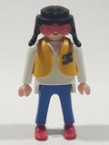 1990 Geobra Playmobil Fan Club Girl in Yellow Vest 2 3/4" Tall Toy Figure