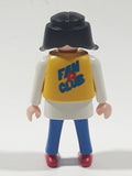 1990 Geobra Playmobil Fan Club Girl in Yellow Vest 2 3/4" Tall Toy Figure