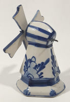 Delft Blue Small 3 1/2" Tall Hand Painted Porcelain Windmill Ornament