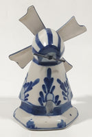 Delft Blue Small 3 1/2" Tall Hand Painted Porcelain Windmill Ornament