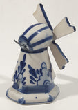 Delft Blue Small 3 1/2" Tall Hand Painted Porcelain Windmill Ornament