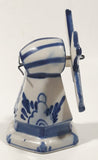 Delft Blue Small 3 1/2" Tall Hand Painted Porcelain Windmill Ornament