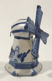 Delft Blue Small 3 1/2" Tall Hand Painted Porcelain Windmill Ornament