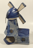 Delft Blue Holland 5 1/4" Tall Hand Painted Porcelain Windmill Tea Light Candle Holder