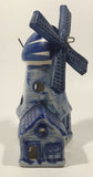 Delft Blue Holland 5 1/4" Tall Hand Painted Porcelain Windmill Tea Light Candle Holder