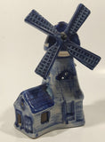 Delft Blue Holland 5 1/4" Tall Hand Painted Porcelain Windmill Tea Light Candle Holder