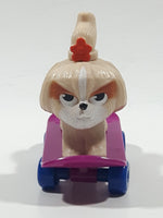 2019 McDonald's Secret Life Of Pets 2 Movie Daisy Dog On Skateboard 3 1/4" Tall Plastic Toy Figure