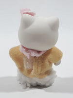 Rare 2003 Bandai Sanrio Hello Kitty At Home With Hello Kitty Felt Bow and Winter Coat 2 1/4" Tall Toy Figure