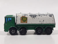 Vintage 1970 Lesney Matchbox Series Ergomatic Cab Leyland Petrol Tanker Fuel Truck BP British Petroleum Green Die Cast Toy Car Vehicle Made in England