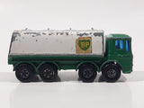 Vintage 1970 Lesney Matchbox Series Ergomatic Cab Leyland Petrol Tanker Fuel Truck BP British Petroleum Green Die Cast Toy Car Vehicle Made in England