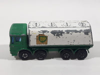 Vintage 1970 Lesney Matchbox Series Ergomatic Cab Leyland Petrol Tanker Fuel Truck BP British Petroleum Green Die Cast Toy Car Vehicle Made in England