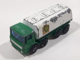 Vintage 1970 Lesney Matchbox Series Ergomatic Cab Leyland Petrol Tanker Fuel Truck BP British Petroleum Green Die Cast Toy Car Vehicle Made in England