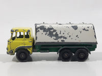 Vintage 1965 Lesney Matchbox Series No. 25 Petrol Tanker BP British Petroleum Yellow and Green Die Cast Toy Car Vehicle with Tilting Cab Made in England