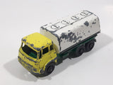 Vintage 1965 Lesney Matchbox Series No. 25 Petrol Tanker BP British Petroleum Yellow and Green Die Cast Toy Car Vehicle with Tilting Cab Made in England