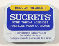 Vintage Beecham Canada Inc. Sucrets Regular Sore Throat Lozenges 24 Hexylresorcinol Lozenges/Pastilles Hinged Tin Metal Container Case Weston Ontario EMPTY