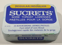 Vintage Beecham Canada Inc. Sucrets Regular Sore Throat Lozenges 24 Hexylresorcinol Lozenges/Pastilles Hinged Tin Metal Container Case Weston Ontario EMPTY