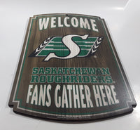 2009 Wincraft CFL Welcome Saskatchewan Roughriders Fans Gather Here 11" x 17" Hardboard Wood Wall Plaque Sign