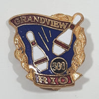 Grandview RIO 300 Game Bowling Award Enamel Metal Lapel Pin