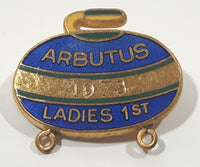 1973 Arbutus Ladies 1st Curling Enamel Metal Lapel Pin