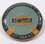 Lowburn Curling Club 45 South Est 1968 NZ Enamel Metal Lapel Pin