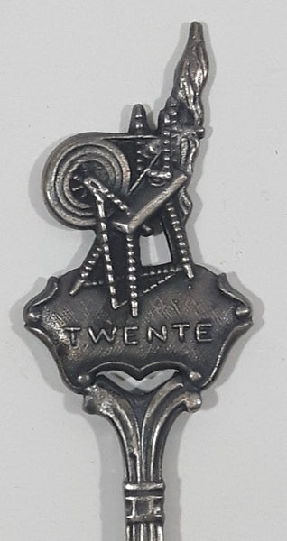 Twente Netherlands Loom Figural Travel Souvenir Silver Plated Metal Spoon