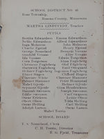 Antique 1911 - 1912 Public School District No. 46 Ross Township Roseau County Minnesota Souvenir School Year Book