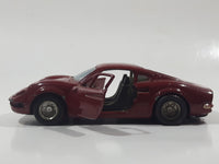 Shinsei Mini Power No. 405 Ferrari Dino 1/37 Scale Painted Dark Red Die Cast Toy Car Vehicle with Opening Doors