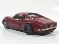 Shinsei Mini Power No. 405 Ferrari Dino 1/37 Scale Painted Dark Red Die Cast Toy Car Vehicle with Opening Doors