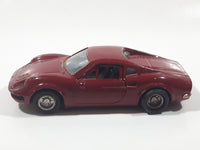 Shinsei Mini Power No. 405 Ferrari Dino 1/37 Scale Painted Dark Red Die Cast Toy Car Vehicle with Opening Doors