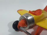 Vintage Buddy L Sky Racer Single Propeller One-Seater Airplane Yellow and Orange Die Cast Toy Aircraft Made in Japan