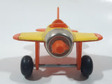 Vintage Buddy L Sky Racer Single Propeller One-Seater Airplane Yellow and Orange Die Cast Toy Aircraft Made in Japan