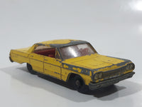 Vintage 1965 Lesney Matchbox Series No. 20 Chevrolet Impala Taxi Cab Yellow Die Cast Toy Car Vehicle