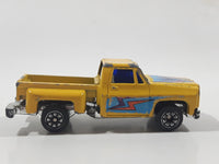 Vintage Soma Super Wheels 1973-80 Chevy Stepside Pickup Truck Yellow Die Cast Toy Car Vehicle Made in Hong Kong