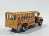 2001 Matchbox City Dudes School Bus "Burton Hill Elementary" Buffalos Yellow Die Cast Toy Car Vehicle with Opening Door