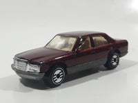 1994 Hot Wheels Mercedes 380 SEL Metalflake Dark Red Die Cast Toy Luxury Car Vehicle