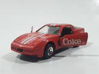 1988 Hartoy Coca Cola Coke Soda Pop Chevrolet Corvette Red Team Turbo Die Cast Toy Car Vehicle with Opening Doors