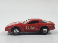 1988 Hartoy Coca Cola Coke Soda Pop Chevrolet Corvette Red Team Turbo Die Cast Toy Car Vehicle with Opening Doors