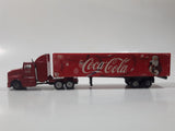 Coca Cola Santa Claus Christmas Themed Semi Truck and Trailer Red Die Cast Toy Car Vehicle