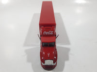 Coca Cola Santa Claus Christmas Themed Semi Truck and Trailer Red Die Cast Toy Car Vehicle