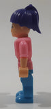 Make it Blocks Girl Figure with Purple Hair Pink Unicorn and Stars Sweater Blue Pants " Tall Toy Figure