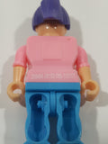 Make it Blocks Girl Figure with Purple Hair Pink Unicorn and Stars Sweater Blue Pants " Tall Toy Figure